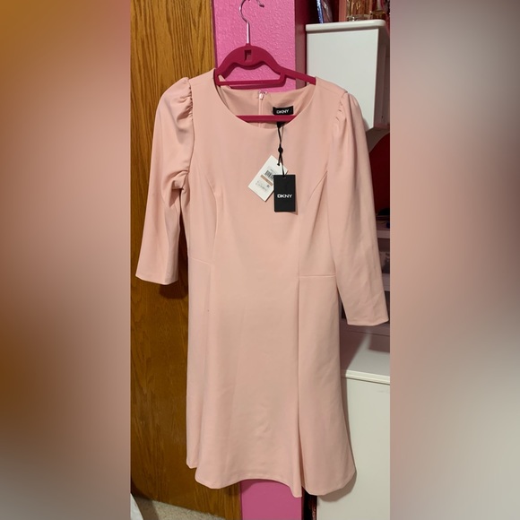 Dkny Dresses & Skirts - DKNY Light Pink 3/4 Sleeve Dress. Zippered back. NWT. Retails $129. Size 12.